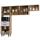 Cozinha Compacta 5 Portas 2 Gavetas Com Nicho Para Microondas