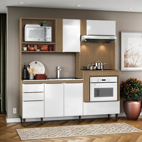 Cozinha Compacta 5 Portas 2 Gavetas Lara Aramóveis