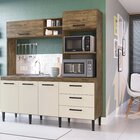 Cozinha Compacta 5 Portas 3 Gavetas 2 Nichos Aline  Móveis It