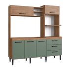 Cozinha Compacta 5 Portas 3 Gavetas 2 Nichos Aline Freijó/oli