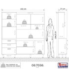 Cozinha Compacta 5 Portas 3 Gavetas Ravena Ipê Nobre/grafite