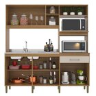 Cozinha Compacta 5 Portas E 1 Gaveta Ipê/cristalo