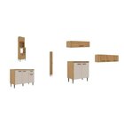 Cozinha Compacta 6 Peças 120cm X 200cm Berlim Ipê/cristalo