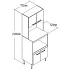 Cozinha Compacta 6 Peças 120cm X 200cm Berlim Ipê/cristalo