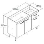 Cozinha Compacta 6 Peças 120cm X 200cm Berlim Ipê/cristalo