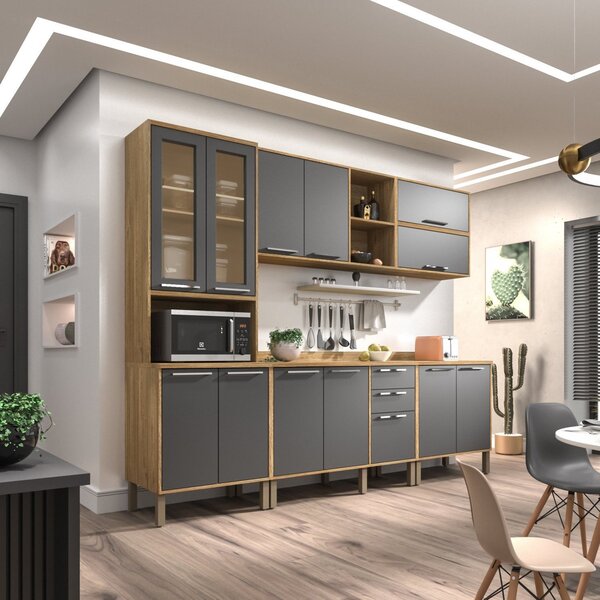 Cozinha Compacta 6 Peças 13 Portas 2 Gavetas Montreal Sallêto