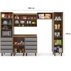 Cozinha Compacta 6 Peças 6 Portas 8 Gavetas Confort Cinamomo/