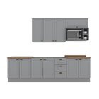 Cozinha Compacta 6 Peças Com Tampo Para Cooktop Emily Cinza/n