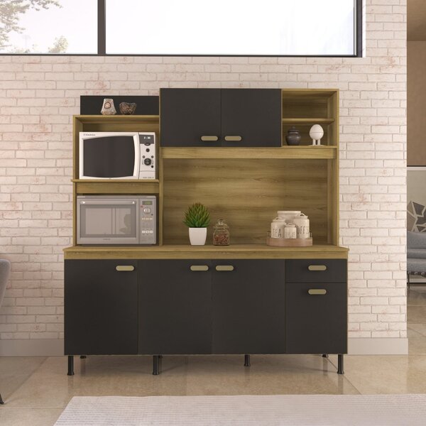 Cozinha Compacta 6 Portas 1 Gaveta 182cm Com Tampo Pequim Ind