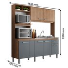 Cozinha Compacta 6 Portas 1 Gaveta 2 Nichos Para Forno Alicia