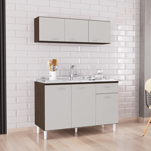 Cozinha Compacta 6 Portas 1 Gaveta Chic Poquema