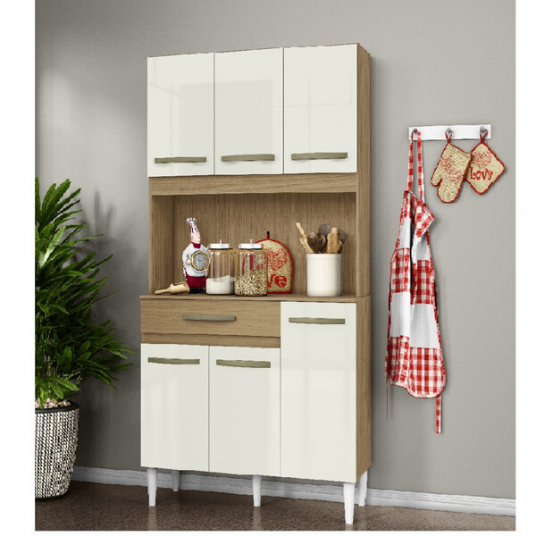 Cozinha Compacta 6 Portas 1 Gaveta Cleo Aramóveis