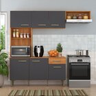 Cozinha Compacta 6 Portas 1 Gaveta Com Nichos Nina Cinamomo/g