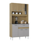 Cozinha Compacta 6 Portas 1 Gaveta Coral Poquema