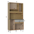 Cozinha Compacta 6 Portas 1 Gaveta Coral Poquema