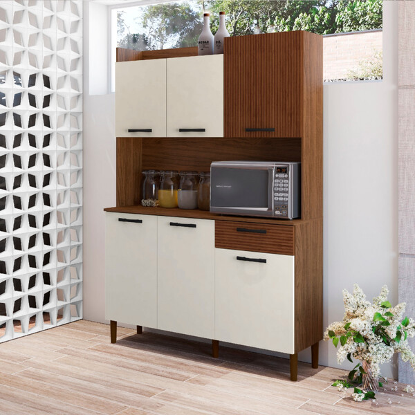 Cozinha Compacta 6 Portas 1 Gaveta Gênova Kit Paraná