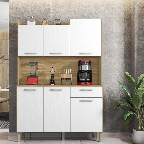 Cozinha Compacta 6 Portas 1 Gaveta Genova Kits Paraná