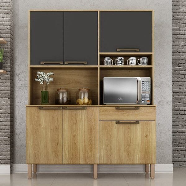 Cozinha Compacta 6 Portas 1 Gavetas Senna Sallêto Móveis Carv