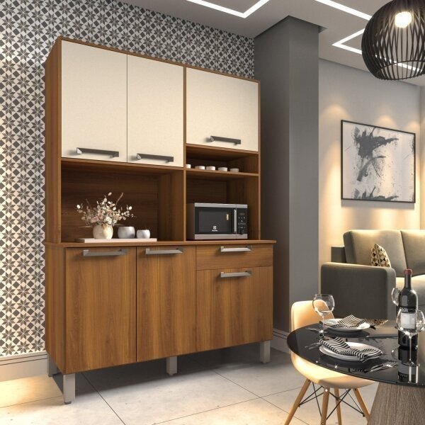 Cozinha Compacta 6 Portas 1 Gavetas Senna Sallêto Móveis Noga