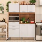 Cozinha Compacta 6 Portas 2 Gavetas 132,5 Cm Amêndola Branco