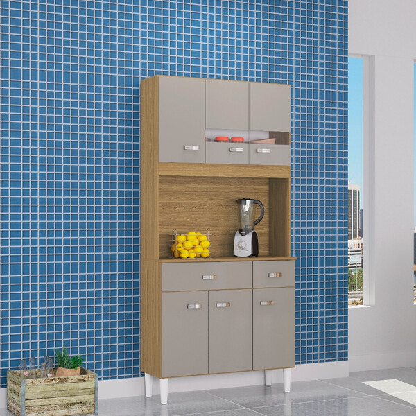 Cozinha Compacta 6 Portas 2 Gavetas  Kit Manu Poquema