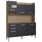 Cozinha Compacta 6 Portas 2 Gavetas Ac6200 Wood/preto - Decib