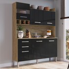 Cozinha Compacta 6 Portas 2 Gavetas Ac6200 Wood/preto - Decib