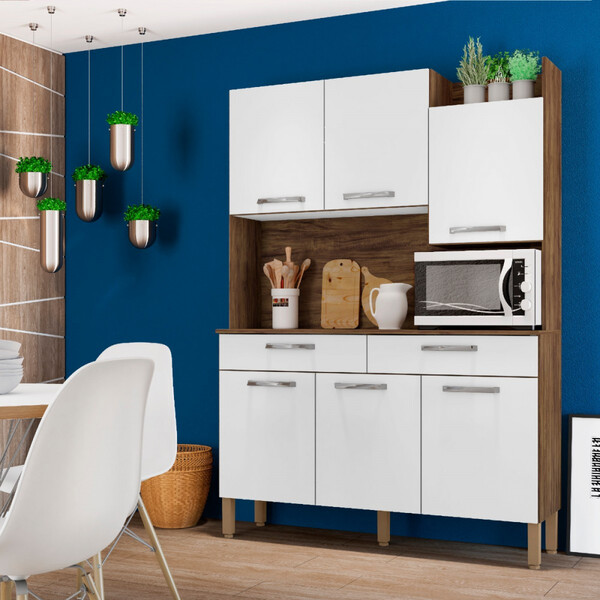 Cozinha Compacta 6 Portas 2 Gavetas Modena Kit Paraná