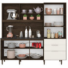 Cozinha Compacta 6 Portas 3 Gavetas New Space Ii Amêndoa Rust