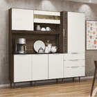 Cozinha Compacta 6 Portas 3 Gavetas New Space Ii Amêndoa Rust