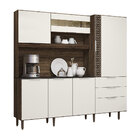 Cozinha Compacta 6 Portas 3 Gavetas New Space Ii Amêndoa Rust