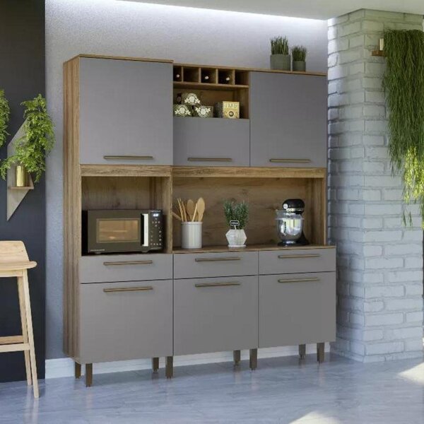 Cozinha Compacta 6 Portas 3 Gavetas Nicho Italy Veneza Batrol