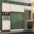 Cozinha Compacta 6 Portas Com Nicho Para Forno Paris  Amêndoa