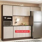 Cozinha Compacta 6 Portas Com Nicho Para Forno Paris  Amêndoa