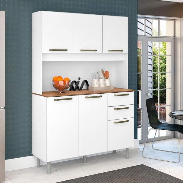 Cozinha Compacta 6 Portas E 2 Gavetas Soft Brilho/fosco-zanzi
