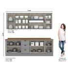 Cozinha Compacta 7 Peças 11 Portas 3 Gavetas Emily Cinza/natu