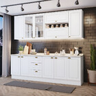 Cozinha Compacta 7 Peças Com Aéreo 3 Portas Com Vidro Amy Cas