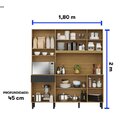 Cozinha Compacta 7 Portas 1 Gaveta 1 Nicho Para Forno Veneza