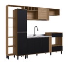 Cozinha Compacta 7 Portas 1 Gaveta C/ Paneleiro Laura La0020