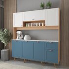 Cozinha Compacta 7 Portas 1 Gaveta Cz1025 Yescasa Amêndoa/azu