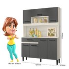 Cozinha Compacta 7 Portas 1 Gaveta Magazin Bianco/chumbo