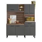 Cozinha Compacta 7 Portas 1 Gaveta Yara Carvalho Nature/chumbo