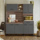 Cozinha Compacta 7 Portas 1 Gaveta Yara Carvalho Nature/chumbo