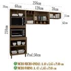 Cozinha Compacta 7 Portas 258cm 10025 Oak Grafite Pln