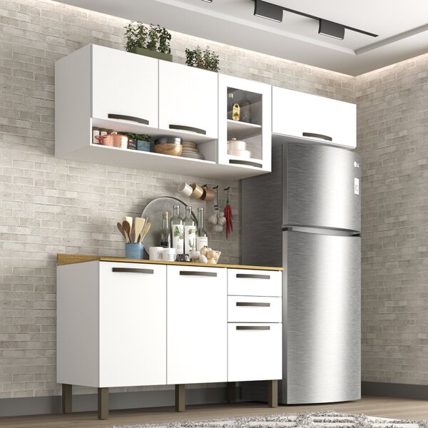 Cozinha Compacta 7 Portas 2 Gavetas Bella Sallêto Móveis Bran