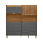 Cozinha Compacta 7 Portas 2 Gavetas Com Tampo Pitaya Demóbile