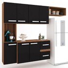 Cozinha Compacta 7 Portas 2 Gavetas Suspensa Armário E Balcão