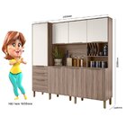 Cozinha Compacta 7 Portas 3 Gavetas Elegance Carvalho Nature/