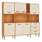 Cozinha Compacta 7 Portas 3 Gavetas Modena Cinamomo/off White