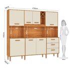 Cozinha Compacta 7 Portas 3 Gavetas Modena  Yescasa Cinamomo/